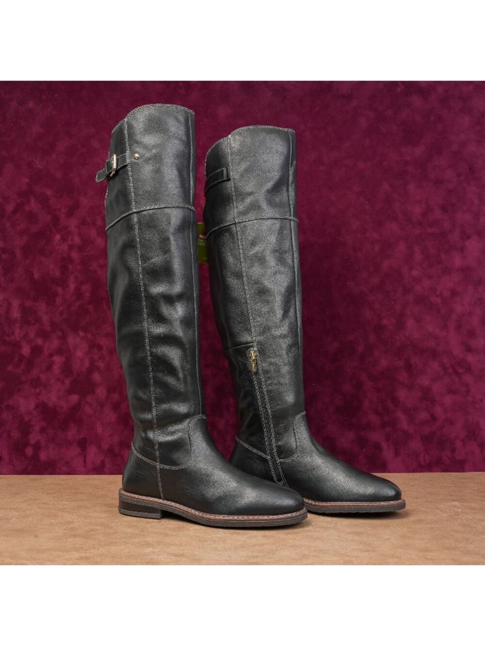 Pikolinos Women Aldaya Black Leather OTK Zip Fashion Comfort Boots Sz 9 EUR39